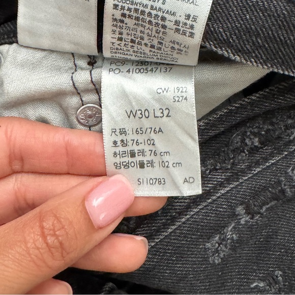 Levi's Black Distressed 501 Jeans - Picture 5 of 5